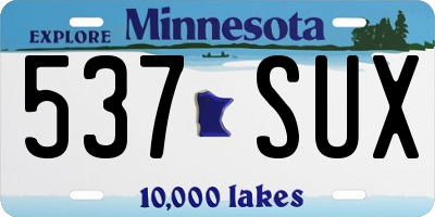 MN license plate 537SUX