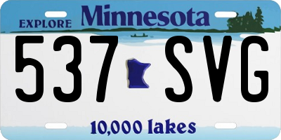 MN license plate 537SVG