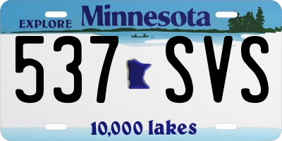 MN license plate 537SVS
