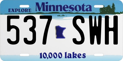 MN license plate 537SWH