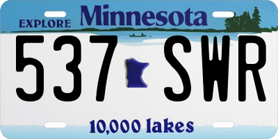 MN license plate 537SWR