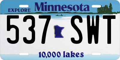 MN license plate 537SWT