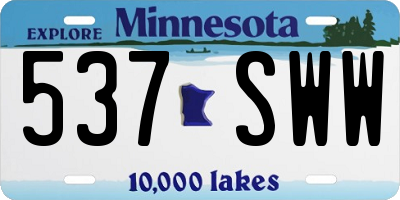 MN license plate 537SWW