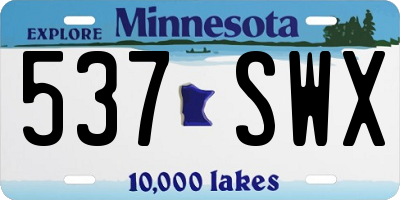 MN license plate 537SWX