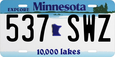 MN license plate 537SWZ