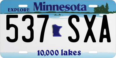 MN license plate 537SXA