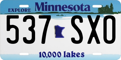 MN license plate 537SXO