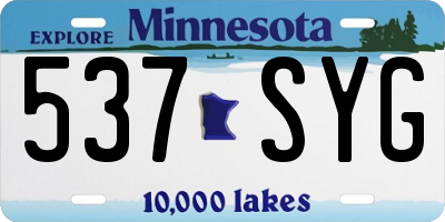 MN license plate 537SYG