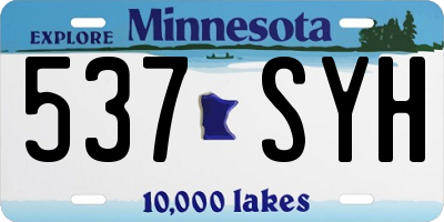 MN license plate 537SYH