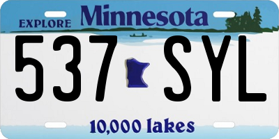 MN license plate 537SYL