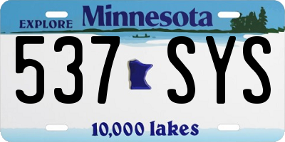 MN license plate 537SYS