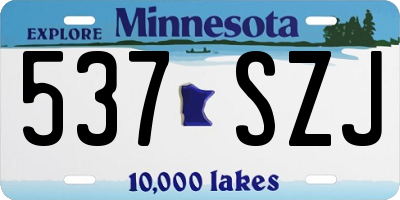 MN license plate 537SZJ