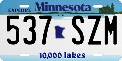 MN license plate 537SZM