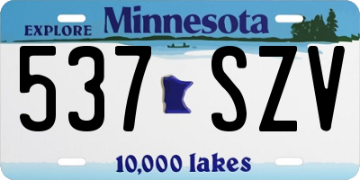 MN license plate 537SZV