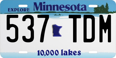 MN license plate 537TDM