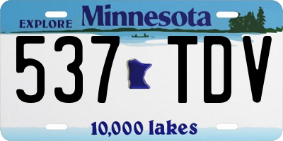 MN license plate 537TDV