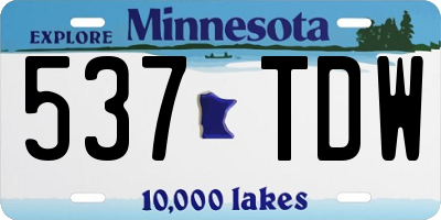 MN license plate 537TDW
