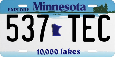 MN license plate 537TEC
