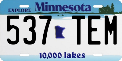 MN license plate 537TEM