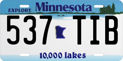 MN license plate 537TIB
