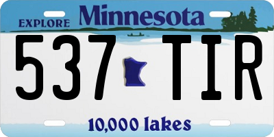 MN license plate 537TIR