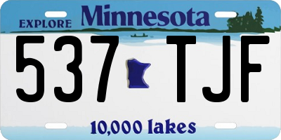 MN license plate 537TJF