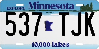 MN license plate 537TJK