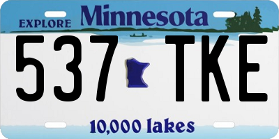 MN license plate 537TKE
