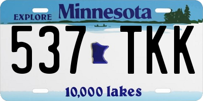 MN license plate 537TKK