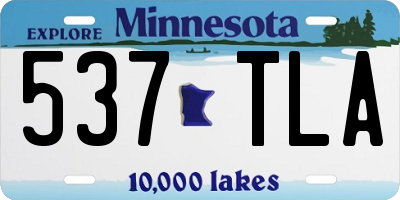 MN license plate 537TLA