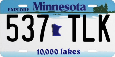 MN license plate 537TLK