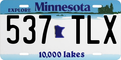 MN license plate 537TLX
