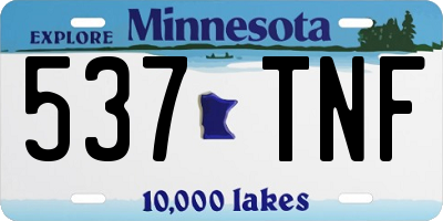 MN license plate 537TNF