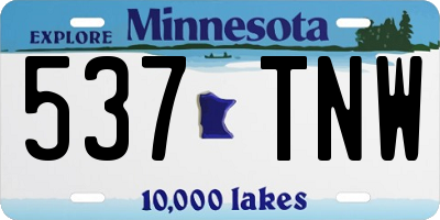 MN license plate 537TNW