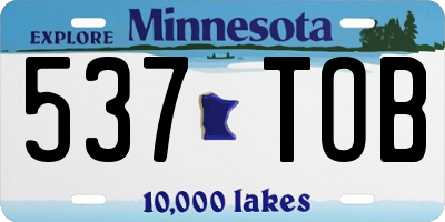 MN license plate 537TOB