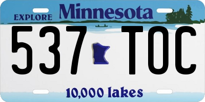 MN license plate 537TOC