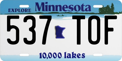 MN license plate 537TOF