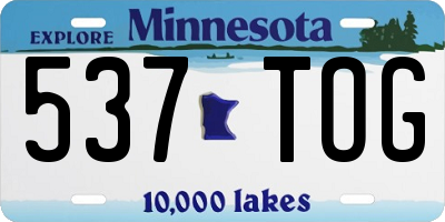 MN license plate 537TOG