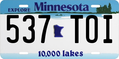 MN license plate 537TOI
