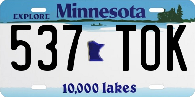 MN license plate 537TOK