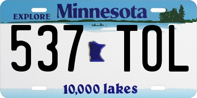 MN license plate 537TOL