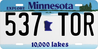 MN license plate 537TOR