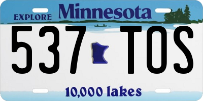MN license plate 537TOS