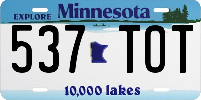 MN license plate 537TOT