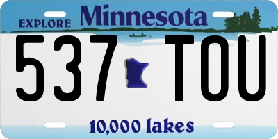 MN license plate 537TOU