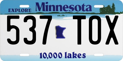 MN license plate 537TOX