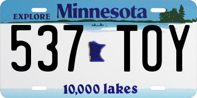 MN license plate 537TOY