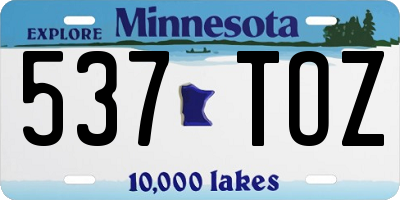 MN license plate 537TOZ