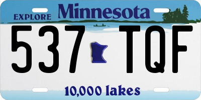 MN license plate 537TQF