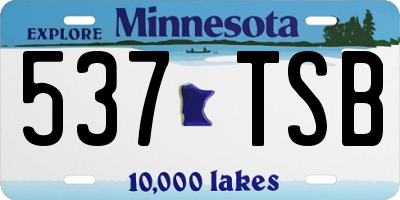 MN license plate 537TSB